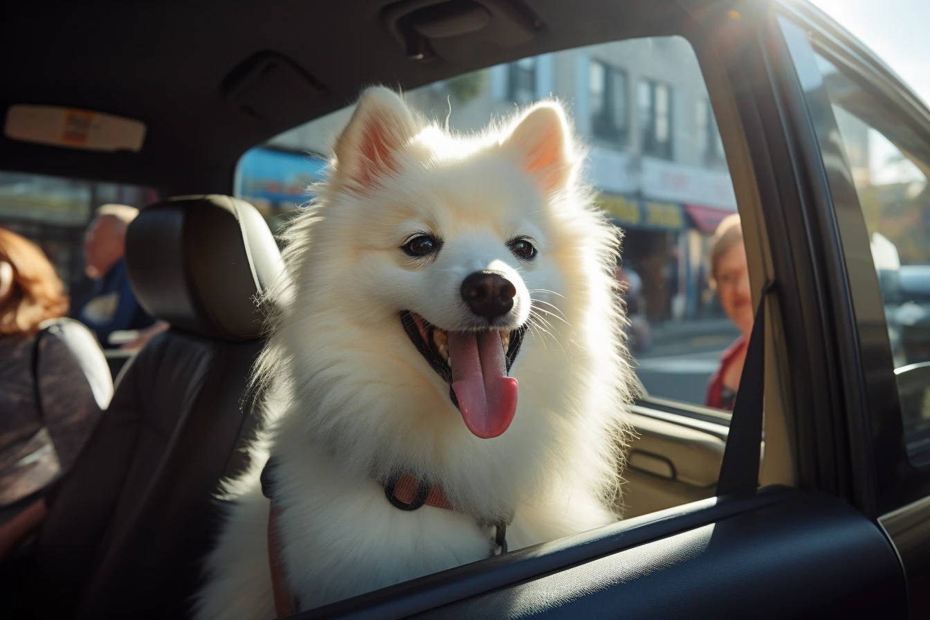 Mercedes-Benz GLC Dog Carrier Car Seat for American Eskimo Dog